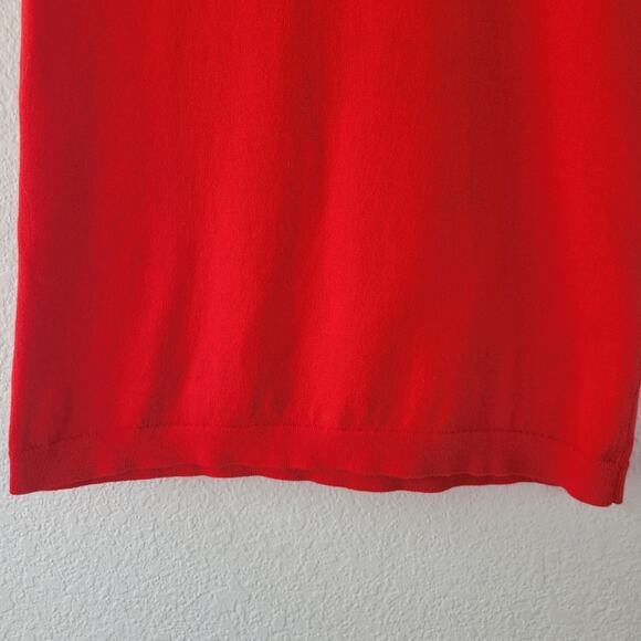 J. Crew Women's Red Ruffle Trim  Cotton Tank Sweatear Size XS | Classic EUC - Picture 4 of 5